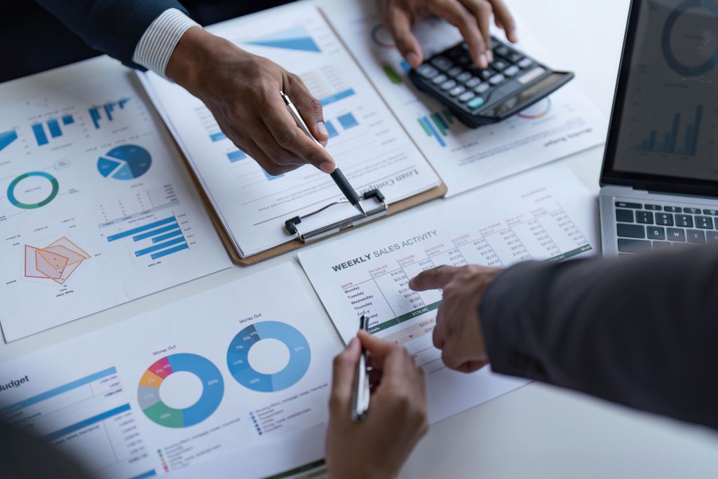 Accounting team managing ledgers and financial records