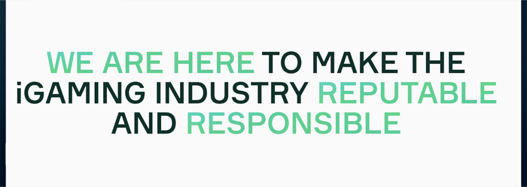 Soft2Bet mission statement reading “We are here to make the iGaming industry reputable and responsible” in bold green and black text on white background